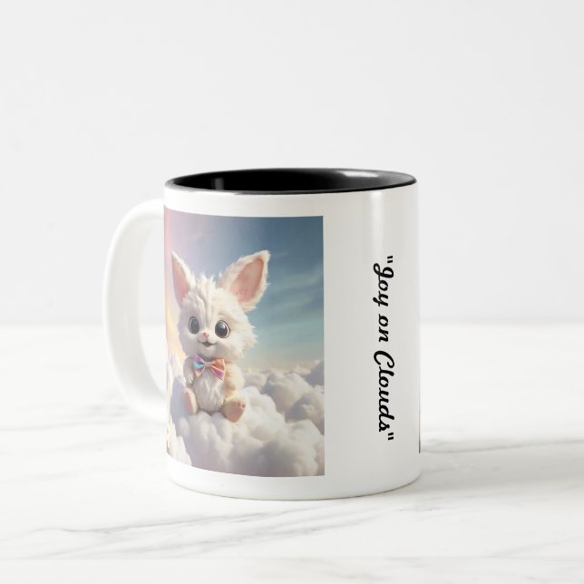 "Celestial Rabbit Joy" Two-Tone Coffee Mug (Front Left)