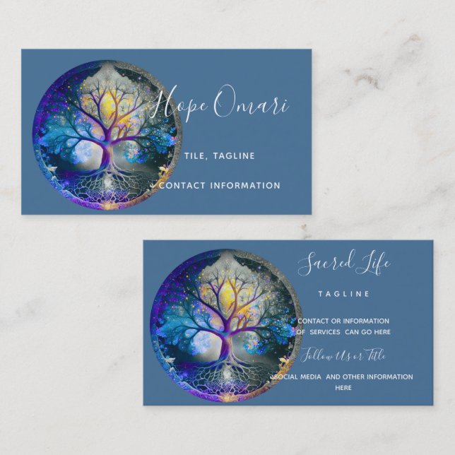 Celestial Radiance | Tree of Life Business Card (Front/Back)