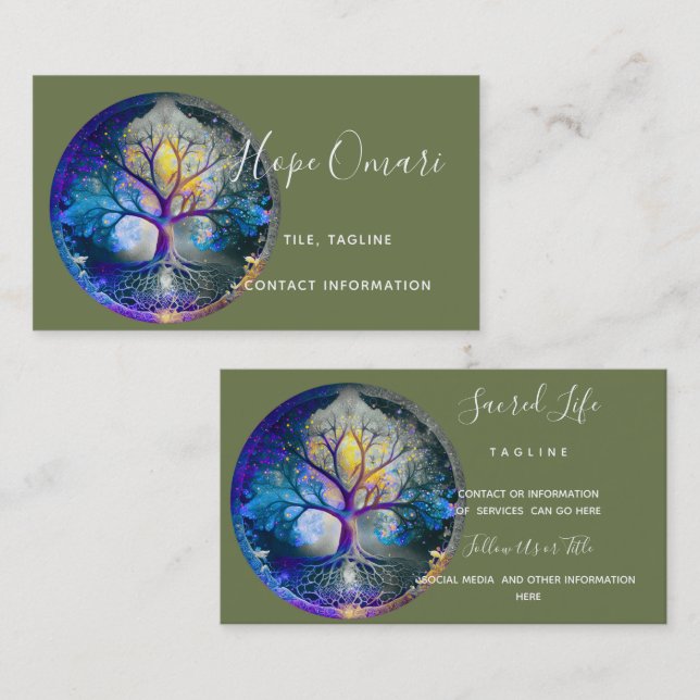 Celestial Radiance | Tree of Life Business Card (Front/Back)