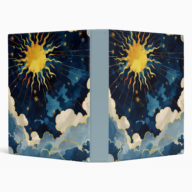 Celestial Radiant Sun & Starry Sky Artwork Binder (Background)