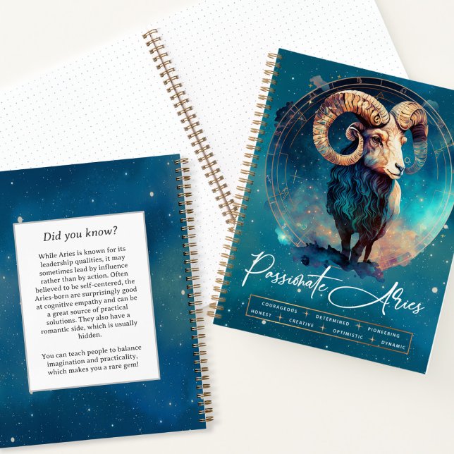 Celestial Ram Zodiac Ethereal Fantasy Aries Notebook (Creator Uploaded)