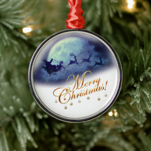 Celestial Reindeer Delight Metal Ornament