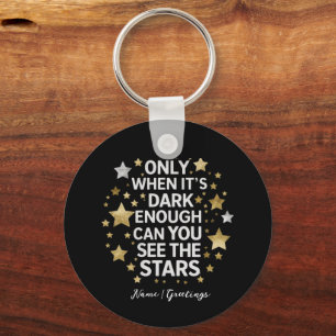 Celestial Resilience: Midnight Star Inspirational Keychain