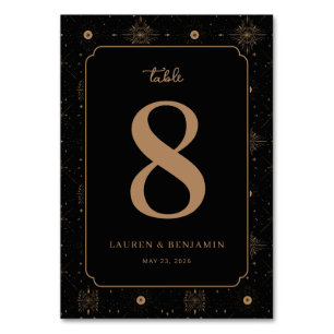 Celestial Romance Wedding Table Number