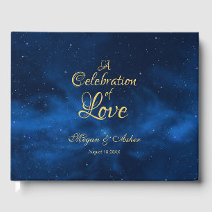 Celestial Romantic Blue Nebula Galaxy Guest Book