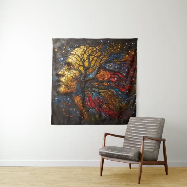 Celestial Roots of Life - Stained Glass Tapestry (In Situ)