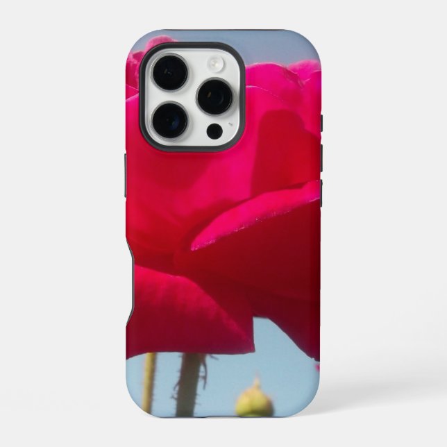 Celestial Rose | Beautiful Red Bloom Against Blue  iPhone Case (Back)