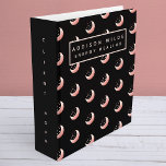 Celestial Rose Gold Crescent Moon Stars Client Binder<br><div class="desc">Celestial Rose Gold Crescent Moon Stars Client 3 ring binder. This elegant modern trendy design features a moon and stars on a solid black background.</div>