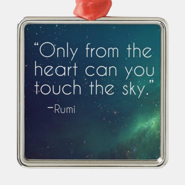 Celestial Rumi Quote Metal Ornament (Front)