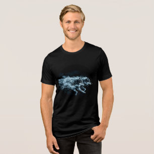 Celestial Running Wolves Art Print Tri-Blend Shirt