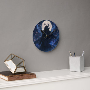 Celestial Samurai Cloak Dark Fantasy Anime Warrior Round Clock