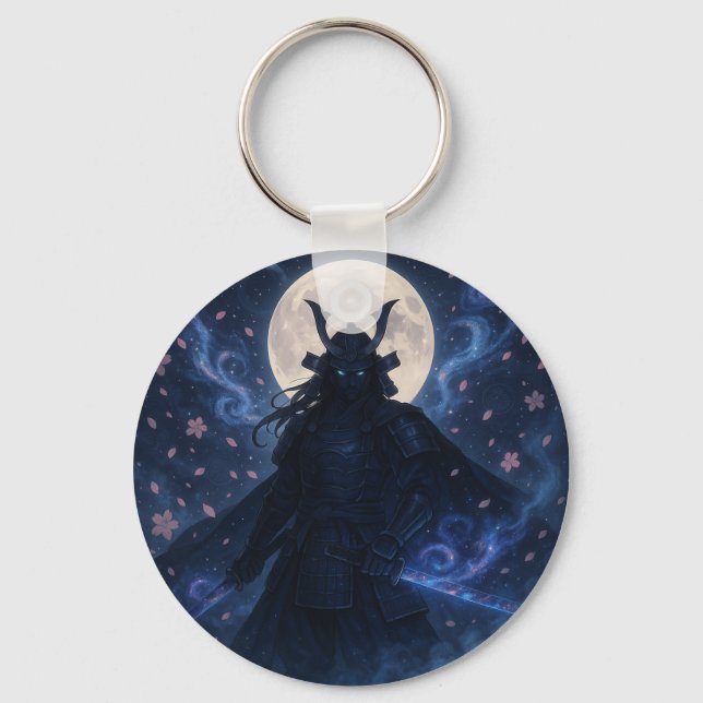 Celestial Samurai Keychain | Anime Fantasy Warrior (Front)