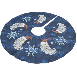 Celestial Santa Brushed Polyester Tree Skirt