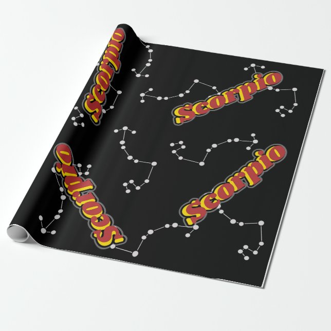 Celestial Scorpio: Constellation Scorpion Artwork Wrapping Paper (Unrolled)