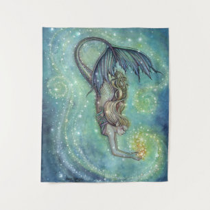 Celestial Sea Mermaid and Stars Molly Harrison Tapestry