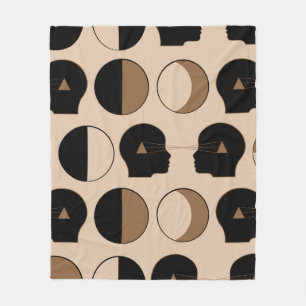 Celestial Seamless Pattern Design with Human Energ Fleece Blanket