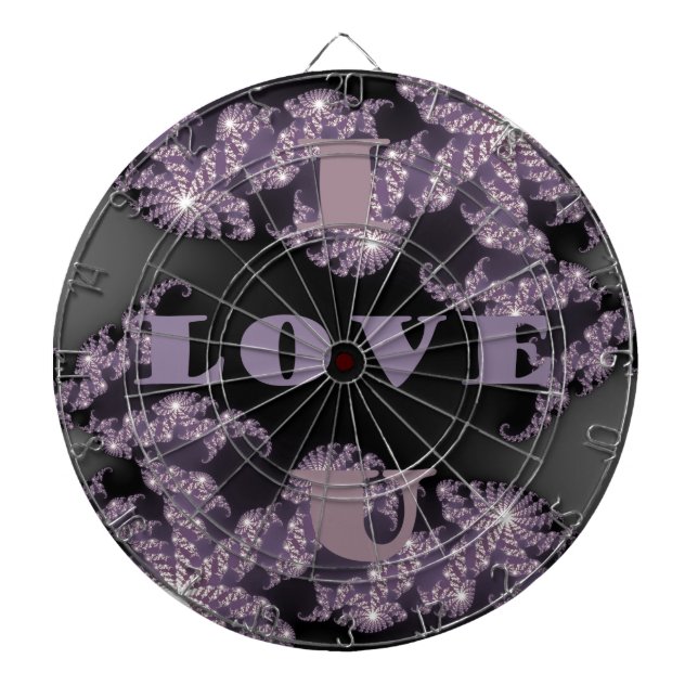 Celestial Sentiments I Love You Galactic Greeting  Dartboard (Front)