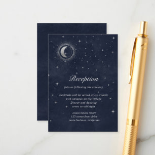 Celestial Silver Moon Reception Enclosure Card