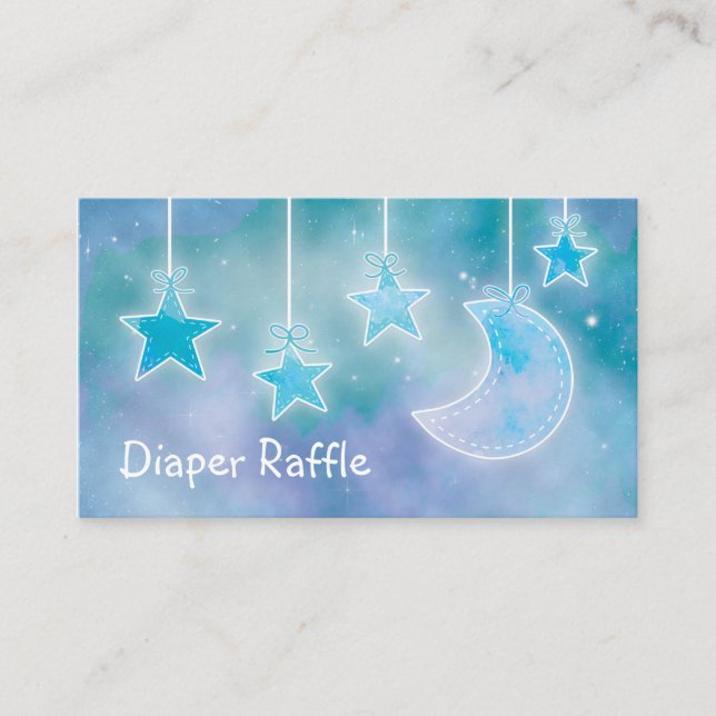 Celestial Sky Galaxy Baby Shower Diaper Raffle Enclosure Card (Front)