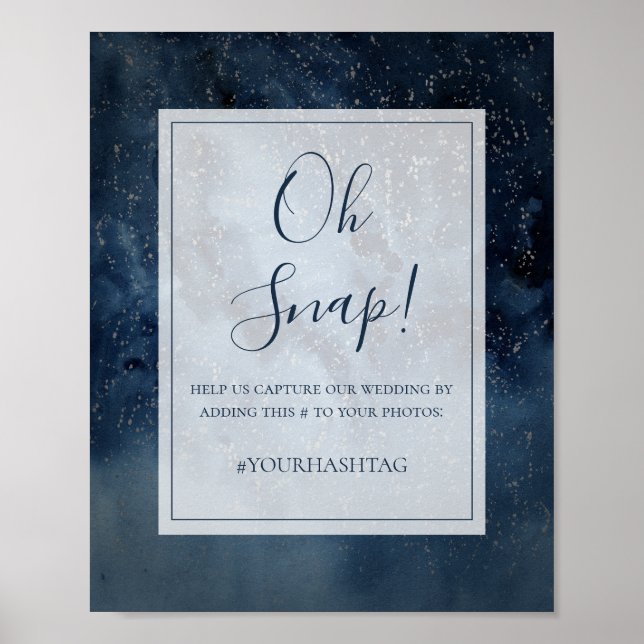 Celestial Sky With Frame Oh Snap Hashtag Sign (Front)