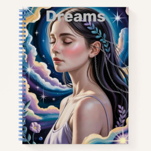 Celestial Sky Woman Dreams Spiral Notebook