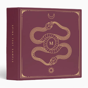 Celestial Snake Book of Shadows Ouroboros Symbol 3 Binder