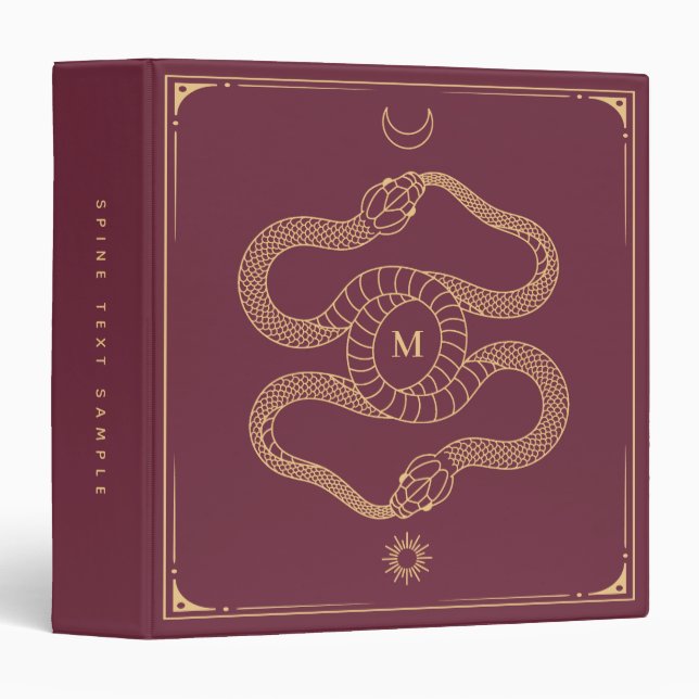 Celestial Snake Book of Shadows Ouroboros Symbol 3 Binder (Front/Spine)