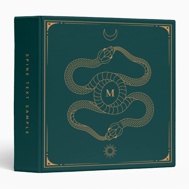Celestial Snake Book of Shadows Ouroboros Symbol Binder (Front/Spine)