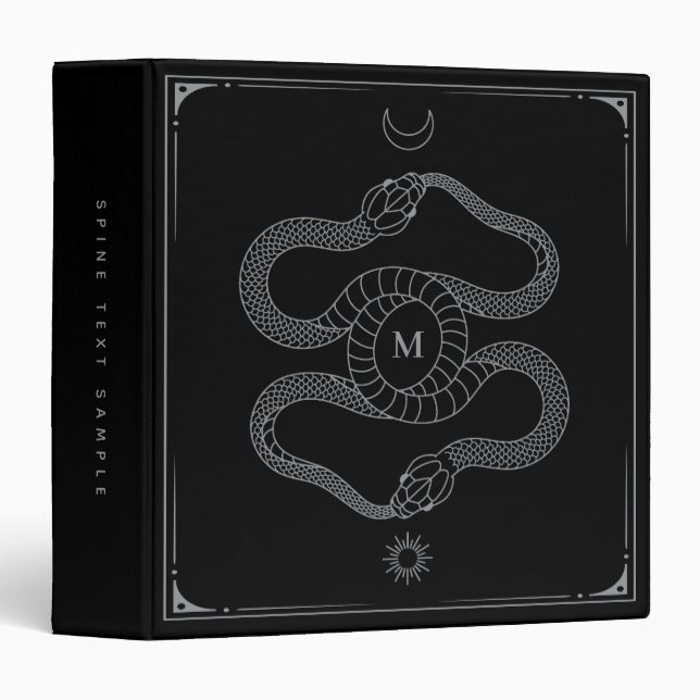 Celestial Snake Book of Shadows Ouroboros Symbol Binder (Front/Spine)