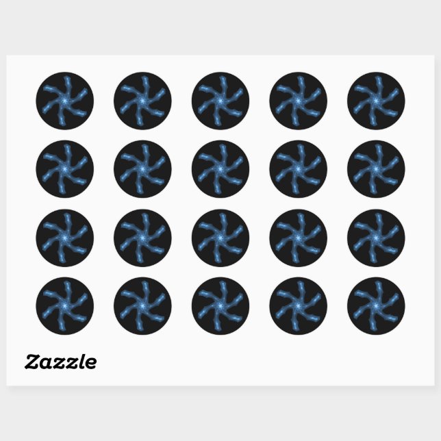 Celestial Snowflake -  Classic Round Sticker (Sheet)