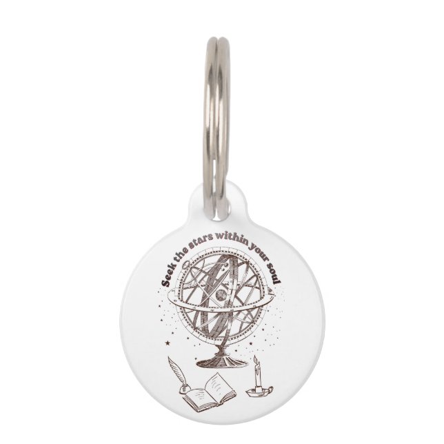 Celestial Soul Wisdom | Vintage Armillary Sphere  Pet Tag (Front)