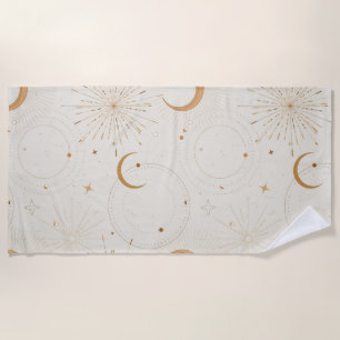 Celestial space light star moon universe fabrics beach towel