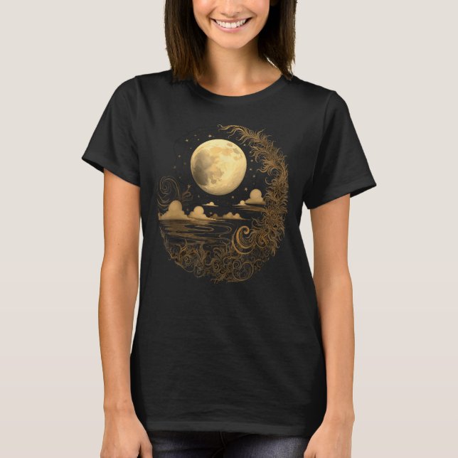 Celestial Space Sun Moon Boho Luna Solar Astronomy T-Shirt (Front)