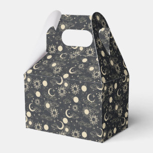 celestial space sun moon galaxy planet beige favor box