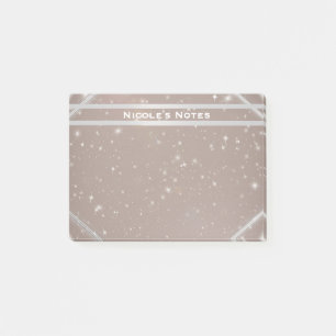 Celestial Sparkle Glam Trendy Modern Personalized Post-it Notes