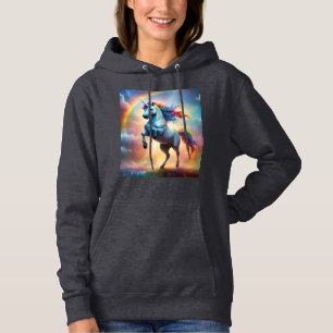 Celestial Spectrum: The Rainbow Unicorn's Arc Hoodie