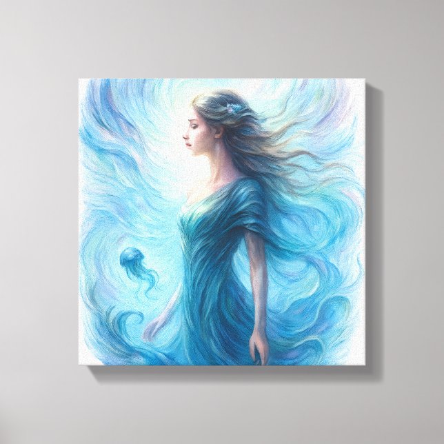 Celestial Spirit in Swirling Cosmos Canvas Print (Front)