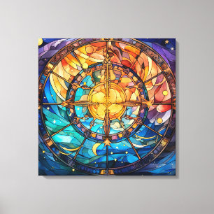 Celestial Stained Glass Canvas Art