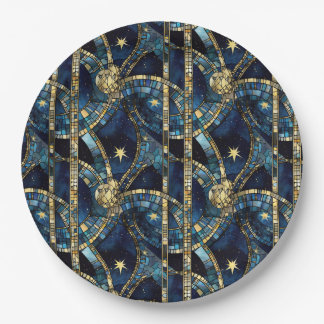 Celestial Stained Glass Paper Plate