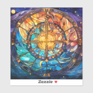Celestial Stained Glass Vinyl Sticker