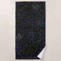 celestial star constellation gold and navy blue