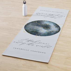 celestial star constellation watercolor moon yoga mat