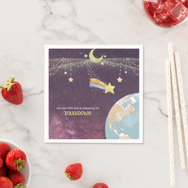 Celestial Star Custom Typography Cute Simple Napkin (Insitu)