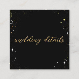 Celestial Star Dust Black QR Code Wedding Enclosure Card
