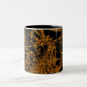 Celestial Star Map Astrological Sign Gold Scorpio Two-Tone Coffee Mug