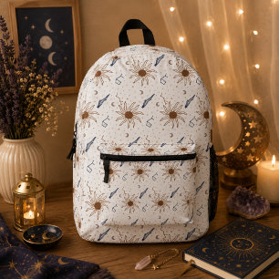 Celestial Star, Sun and Moon Printed Backpack