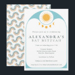 Celestial Star Sun Yellow Blue Modern Bat Mitzvah Invitation<br><div class="desc">Celestial Star Yellow Blue Modern Bat Mitzvah Invitation</div>