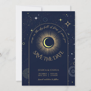 Celestial Starry Night Arch Navy Blue Invitation