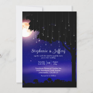 Celestial Starry Night String Lights Wedding Invitation