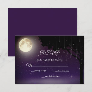 Celestial Starry Night String Lights Wedding RSVP Card